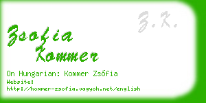 zsofia kommer business card